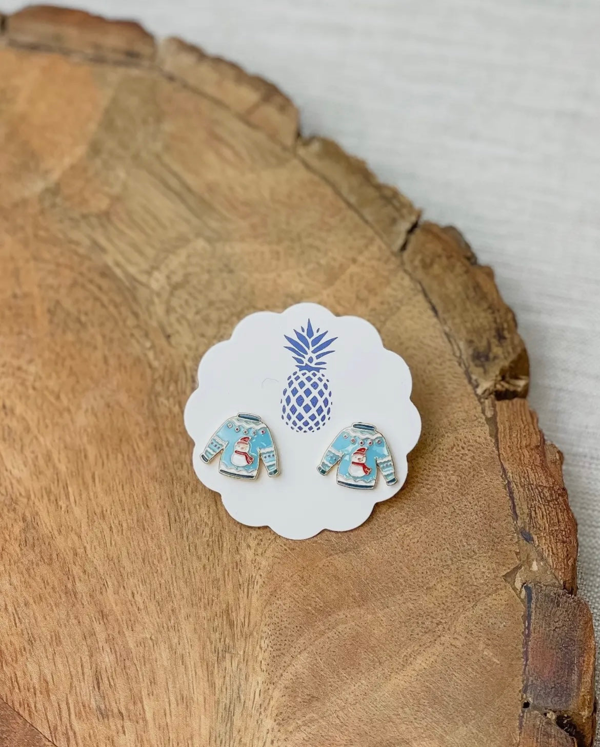 Ugly Christmas Sweater Snowman Earrings