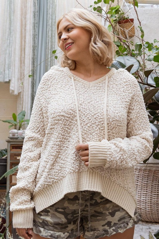 Hooded Popcorn Plus Sweater