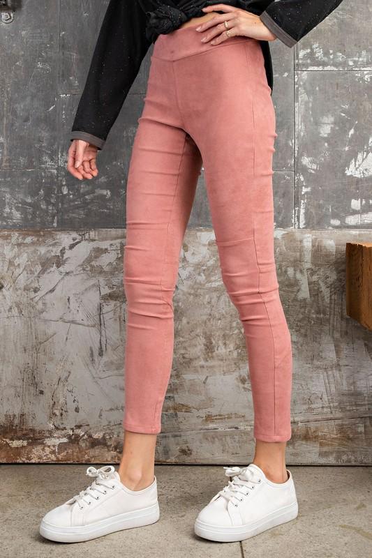 High Rise Suede Skinny Pants - Simply Fabulous Boutique