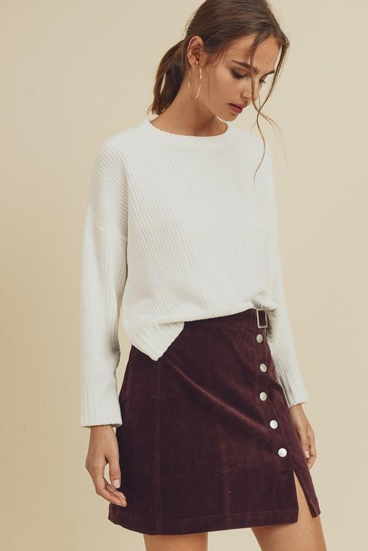 Belted Corduroy Skirt - Simply Fabulous Boutique