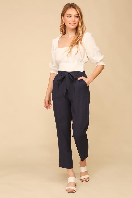 Cropped Paperbag Pants - Simply Fabulous Boutique