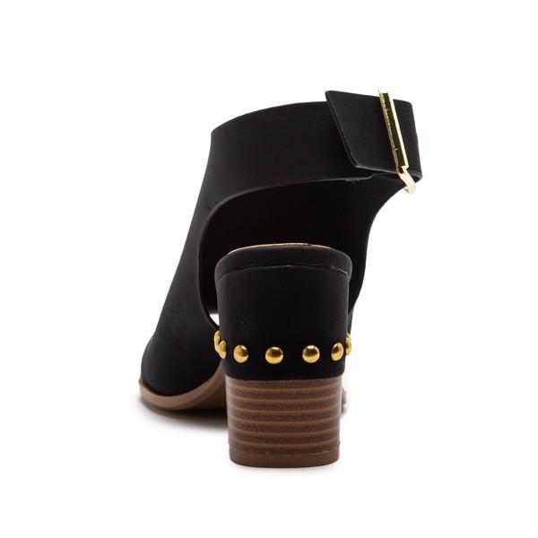 Studded Heel Peep Toe Booties - Simply Fabulous Boutique