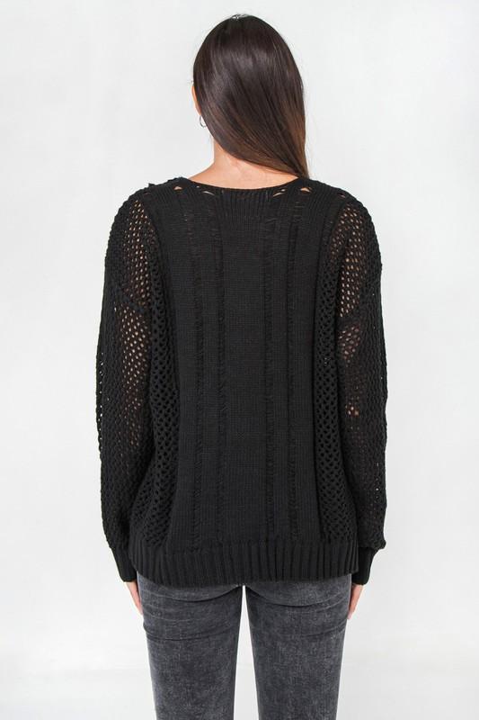 Waffle Knit Sweater - Simply Fabulous Boutique