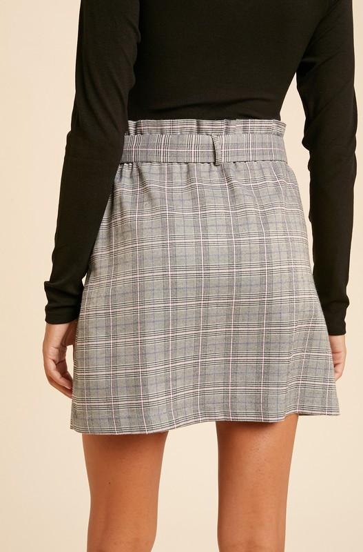 Grey Plaid Mini Skirt - Simply Fabulous Boutique