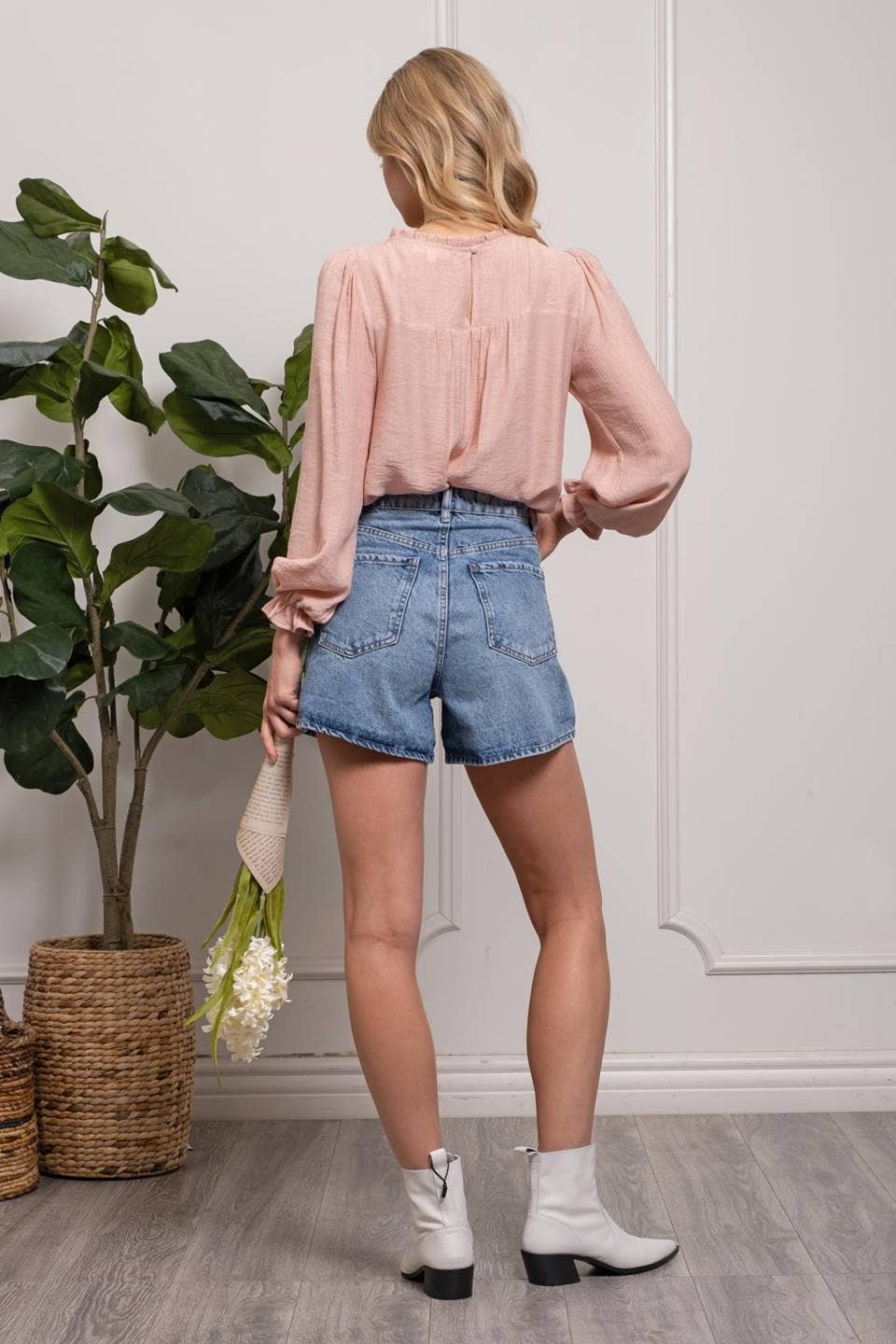 Dusty Rose Embroidered Blouse