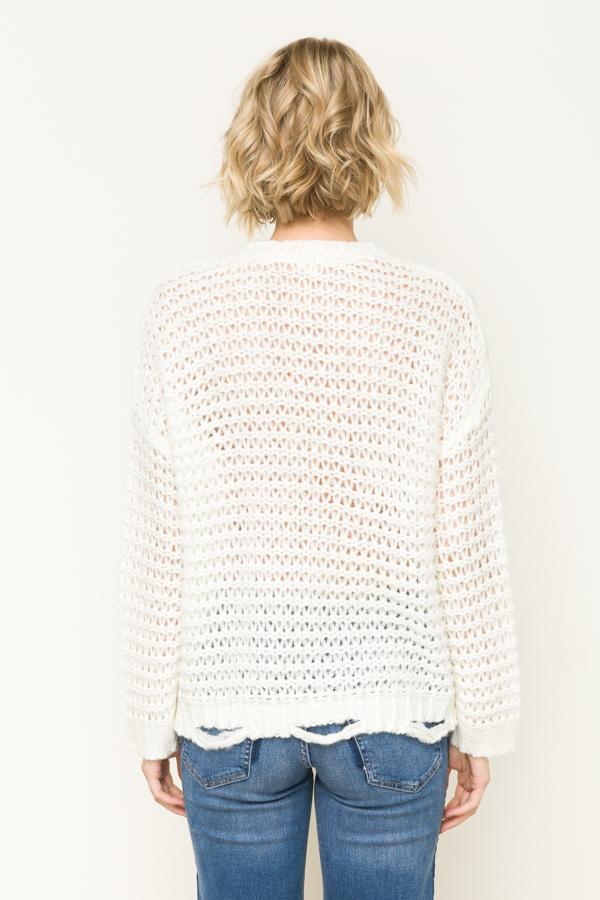 Off-White Cable Sweater - Simply Fabulous Boutique