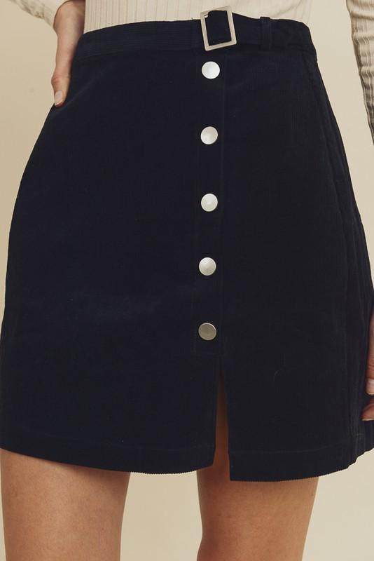Belted Corduroy Skirt - Simply Fabulous Boutique