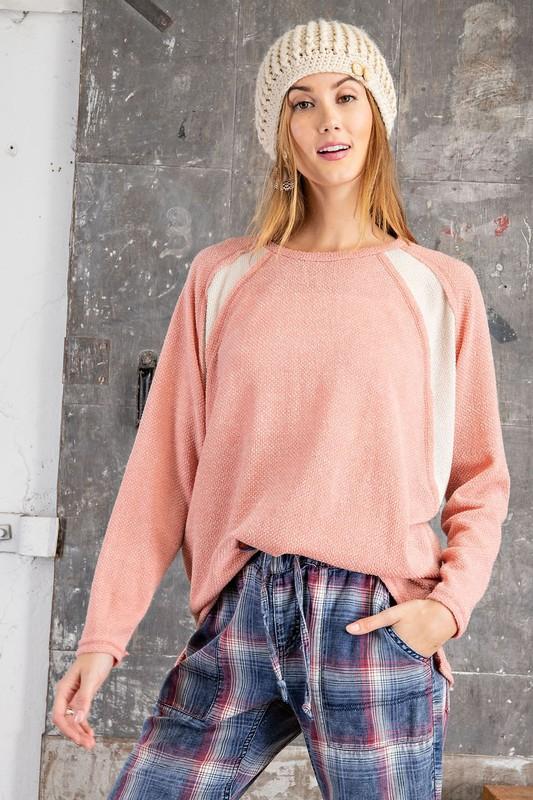 Coral Hacci Knit Top - Simply Fabulous Boutique