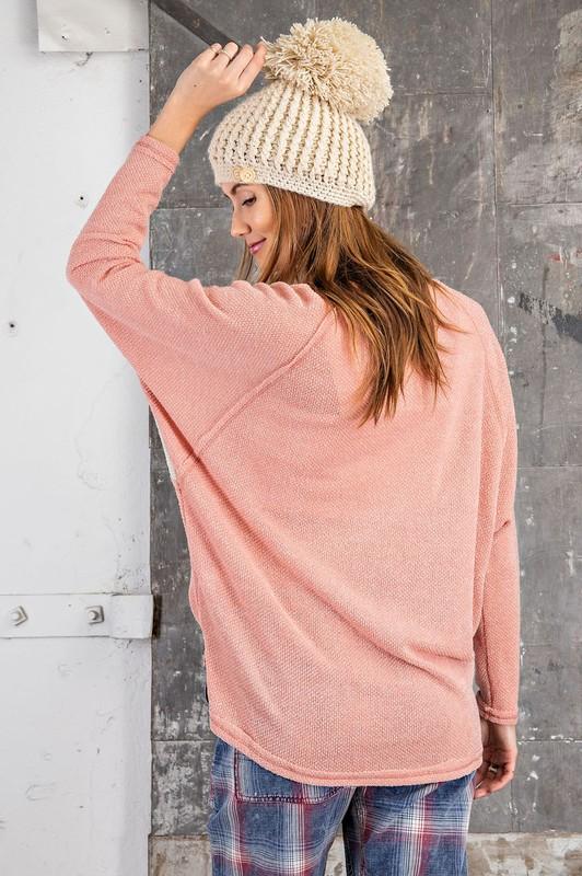 Coral Hacci Knit Top - Simply Fabulous Boutique