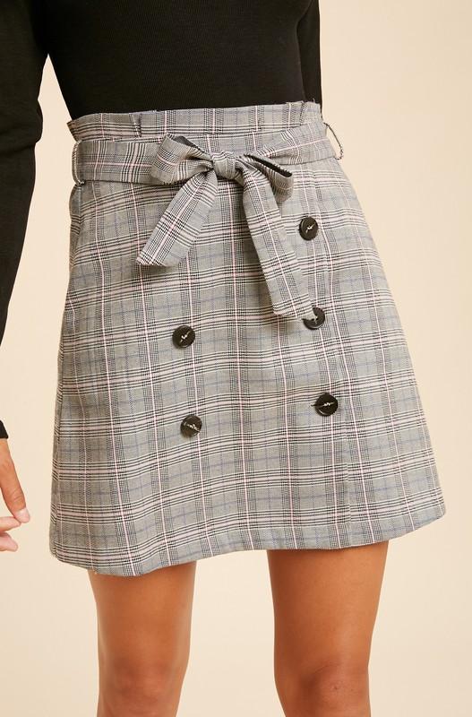 Grey Plaid Mini Skirt - Simply Fabulous Boutique