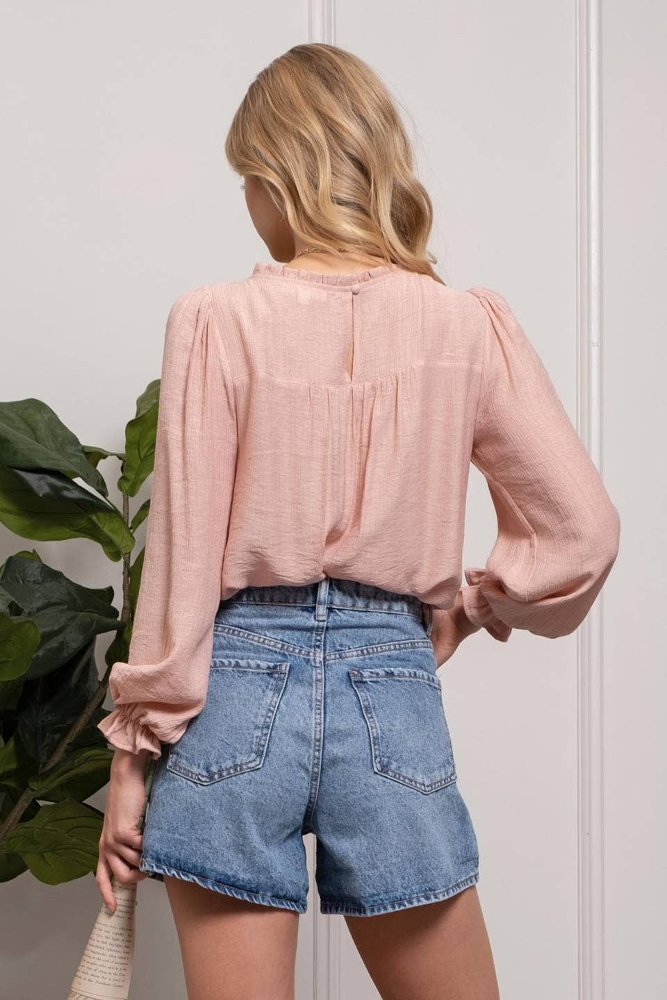Dusty Rose Embroidered Blouse